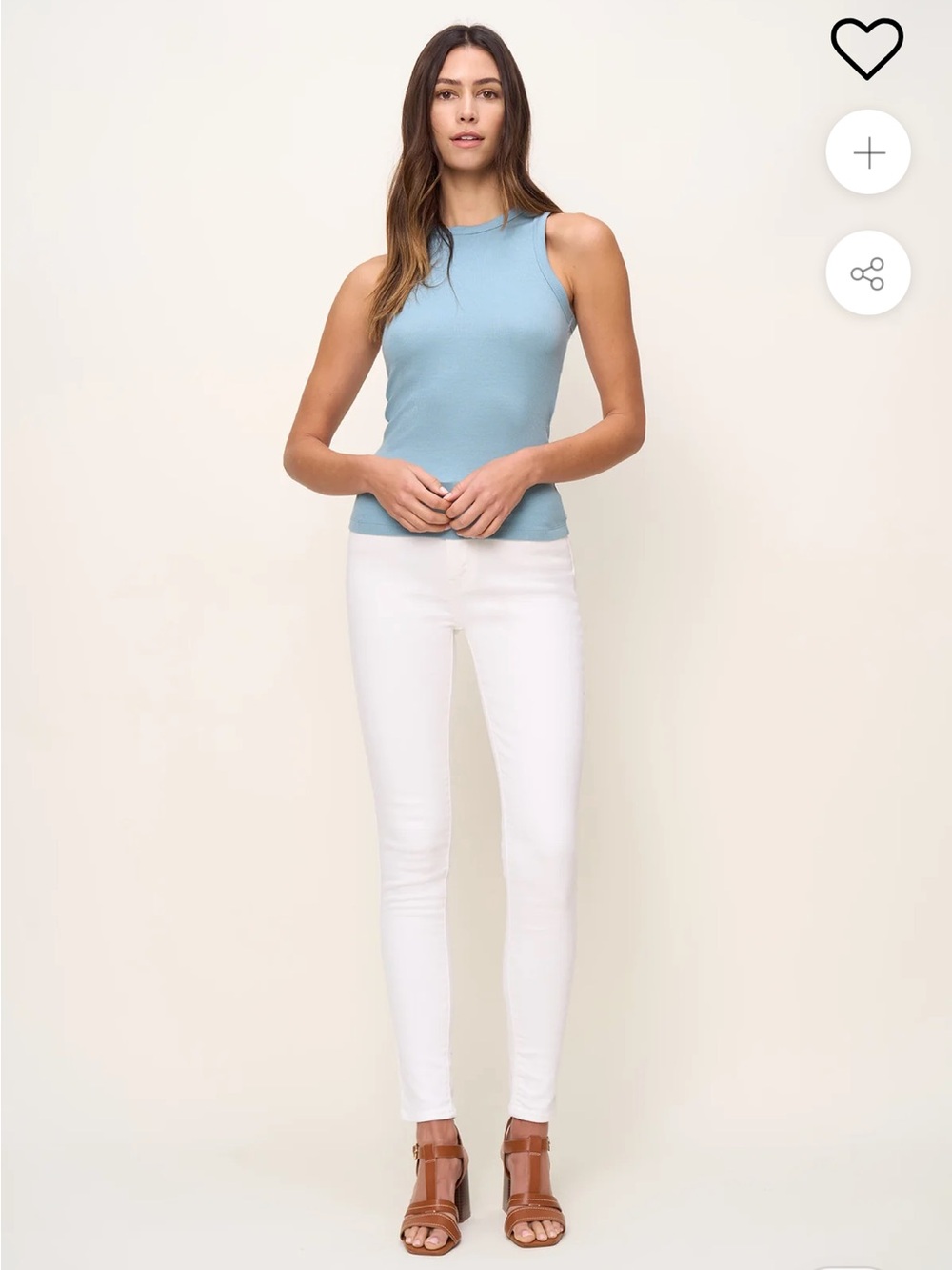 Vero Moda Sky Blue Ribbed Tank Top